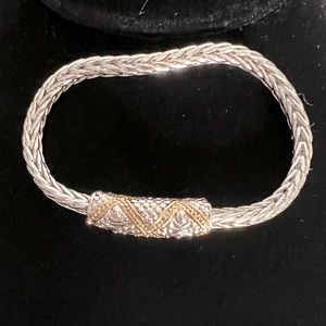 Silver Bracelet Gold Detail